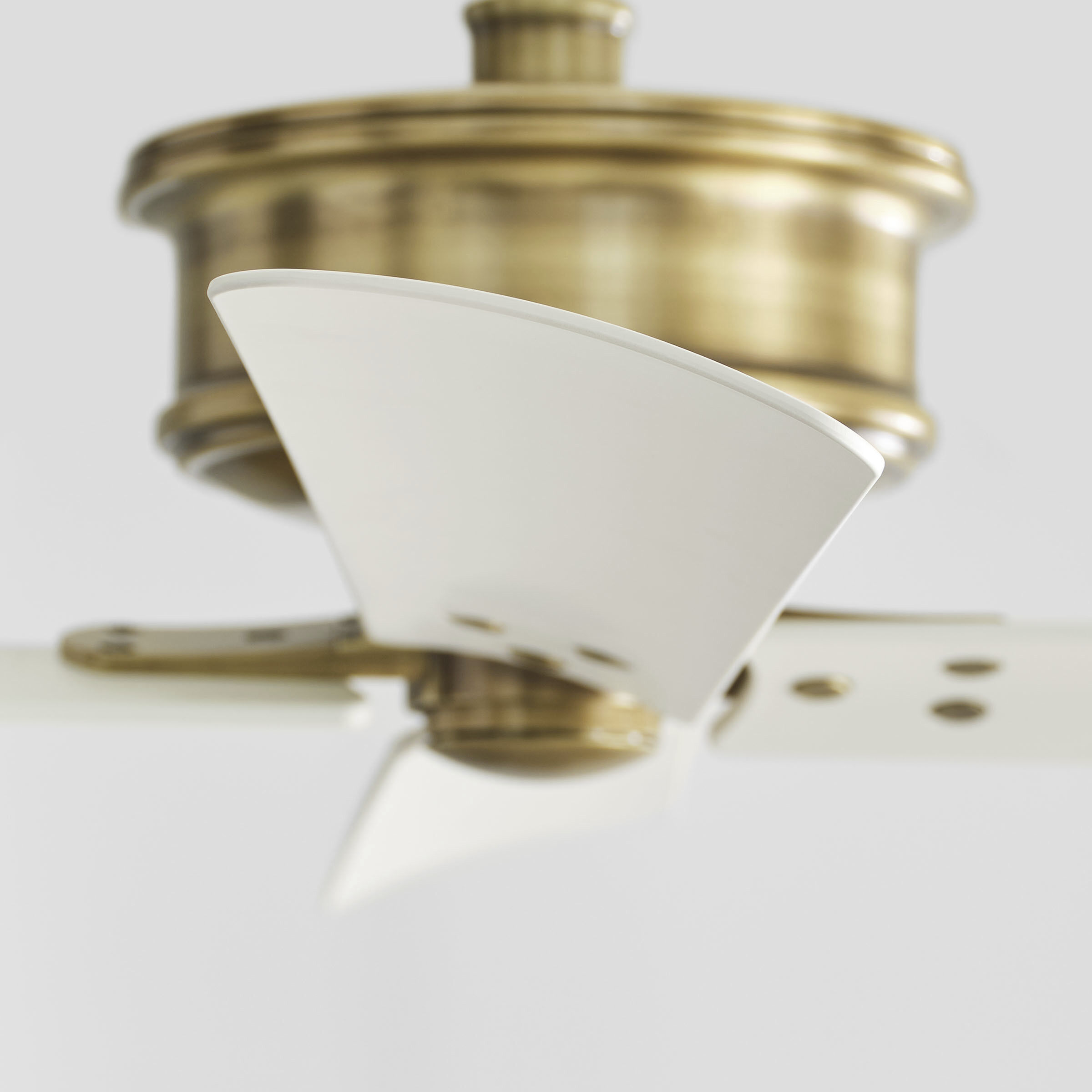 Subway 56 inch Hand Rubbed Antique Brass with Matte White Blades Indoor/Outdoor Ceiling Fan in Hand-Rubbed Antique Brass