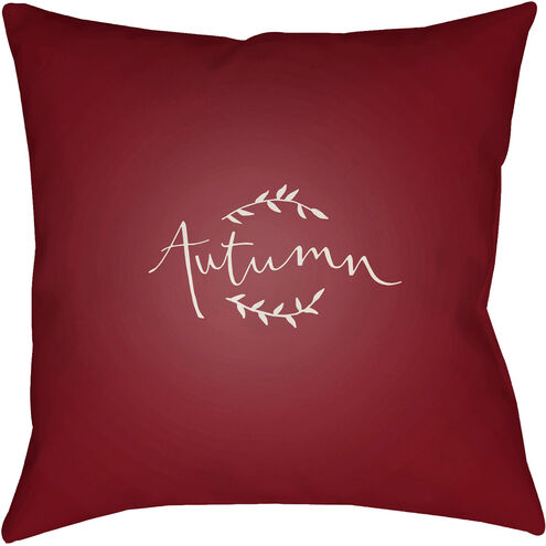 Fall 18 X 18 inch Red and White Outdoor Throw Pillow