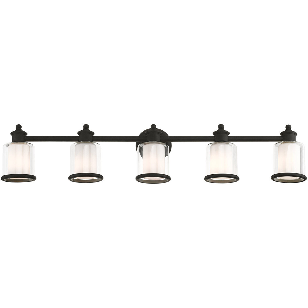 Middlebush 5 Light 46 inch Black Vanity Sconce Wall Light
