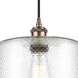 Ballston Large Cobbleskill 1 Light 9 inch Antique Copper Mini Pendant Ceiling Light in Clear Glass, Ballston