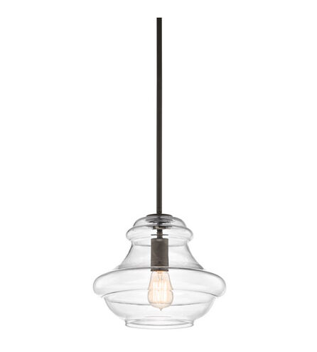 Everly 1 Light 12 inch Olde Bronze Pendant Ceiling Light in Clear