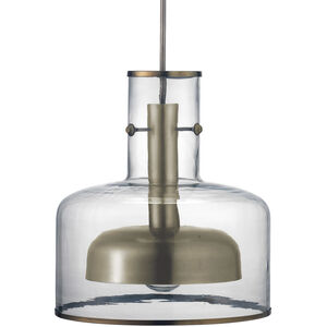 Clyde 1 Light 14.25 inch Clear with Gun Metal Pendant Ceiling Light