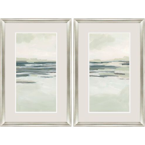 Waterside Collection Modern Brushed Antique Silver Framed Art