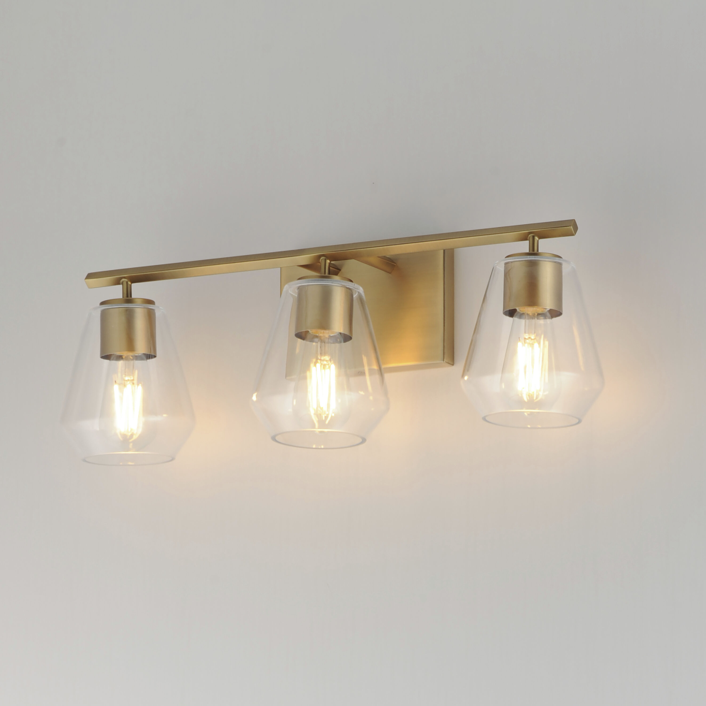 Geode 3 Light 22.5 inch Natural Aged Brass Bath Vanity Light Wall Light