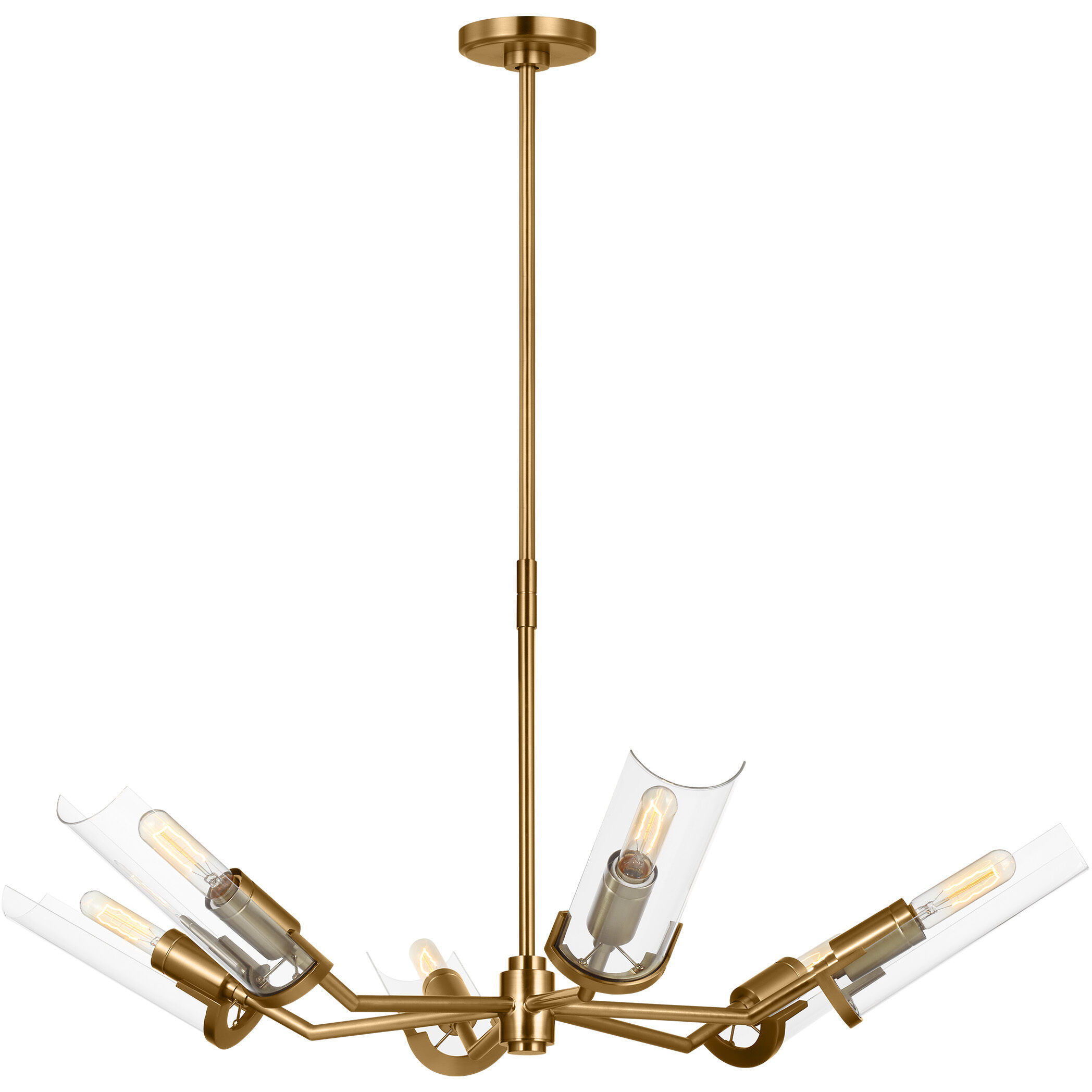 TOB by Thomas O'Brien Mezzo 6 Light 39.5 inch Burnished Brass Chandelier Ceiling Light