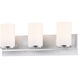 Lateral 3 Light 24 inch Satin Nickel Bath Vanity Wall Light