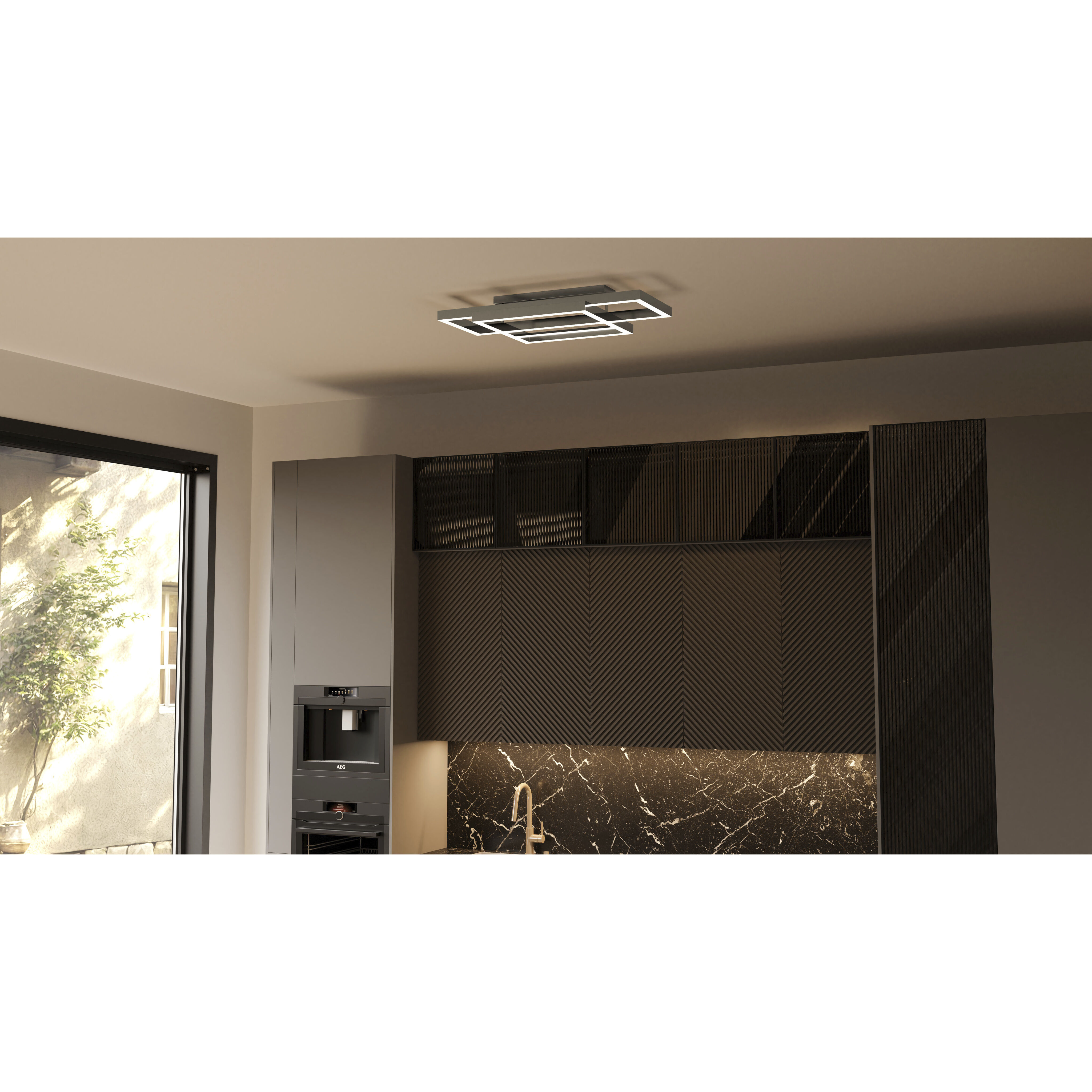 Lawless LED 36 inch Painted Brushed Nickel Semi-Flush Mount Ceiling Light, Extra Large