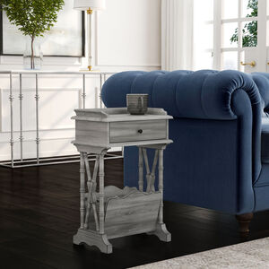 Cummings End Table with Storage in Gray