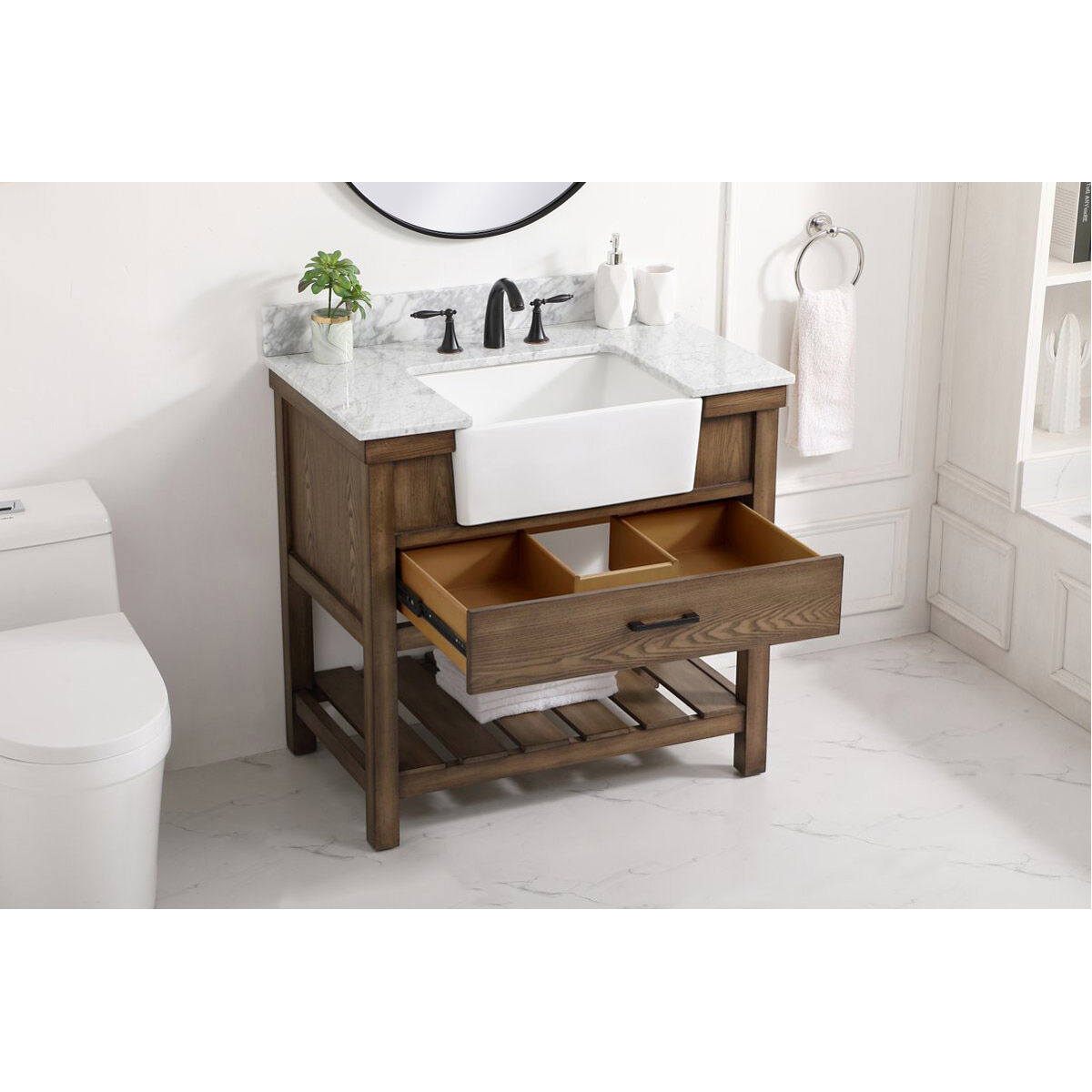 Clement 36 X 22 X 34 inch Driftwood Bathroom Vanity Cabinet