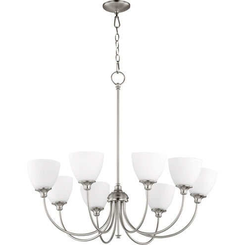 Celeste 8 Light 32 inch Satin Nickel Chandelier Ceiling Light, White