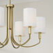 Adrian 6 Light 30 inch Aged Brass Chandelier Ceiling Light