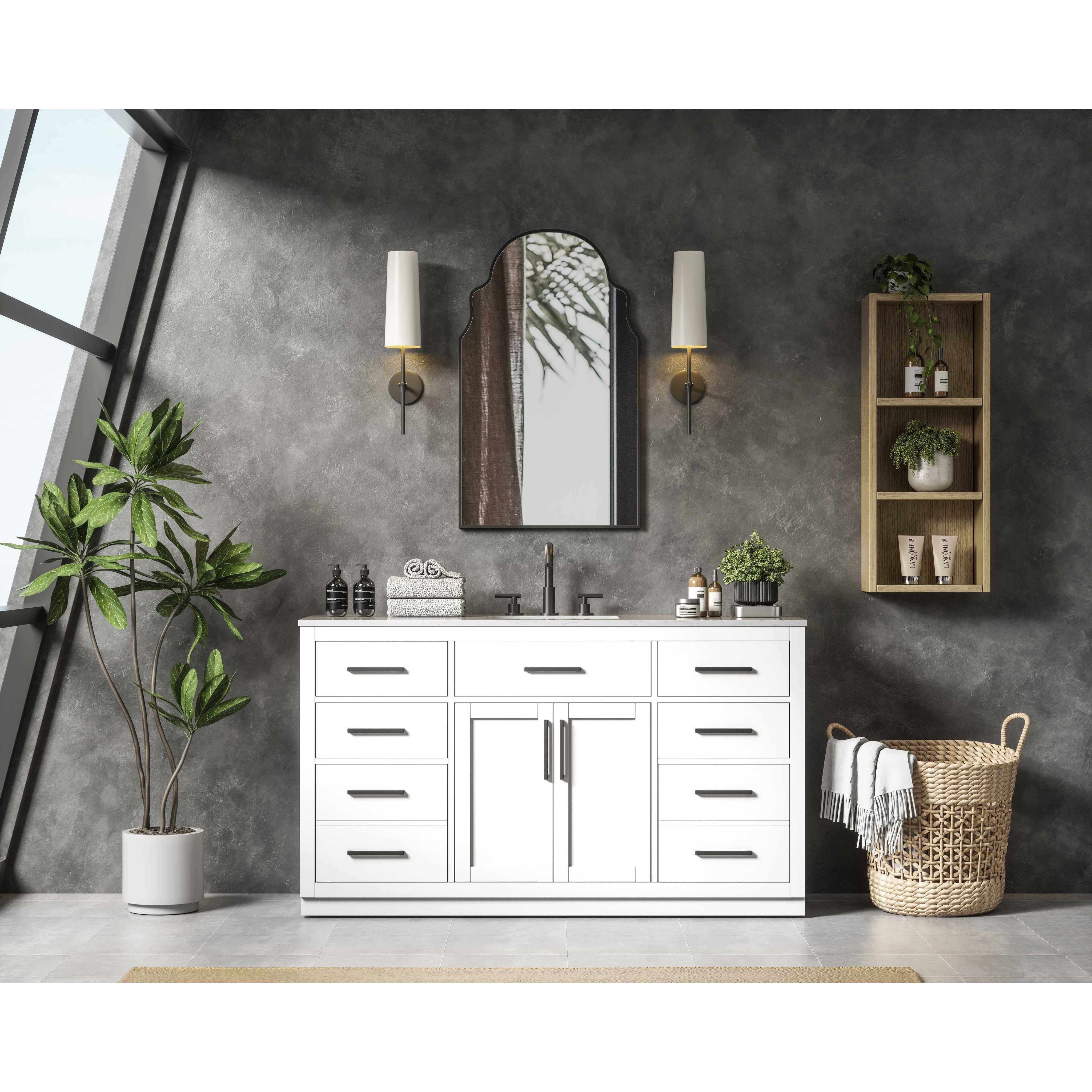 Alden 60 X 35 inch White Bathroom Vanity Cabinet