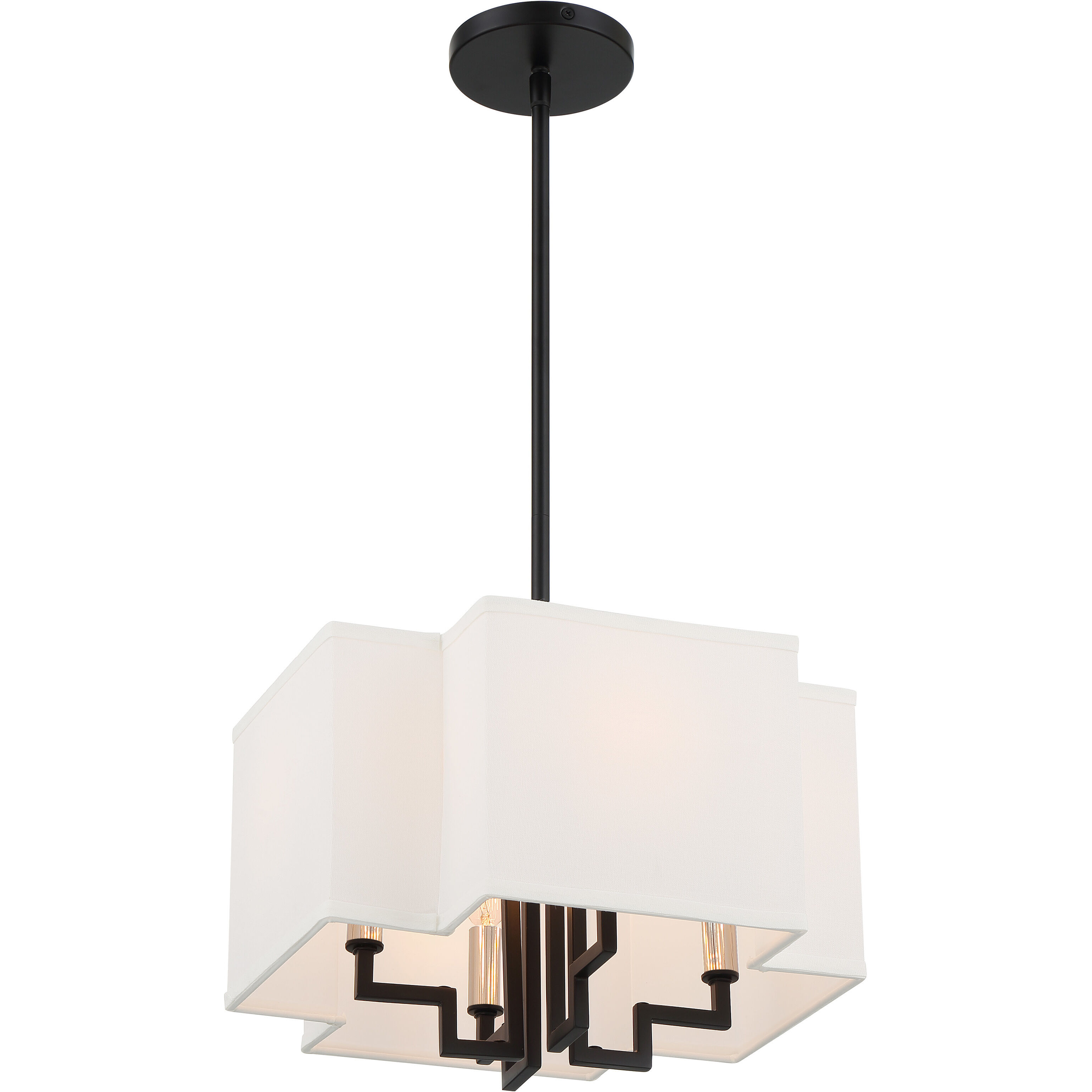 Upham Estates 4 Light 14 inch Coal /Polished Nickel Convertible Pendant / Semi Flush Ceiling Light