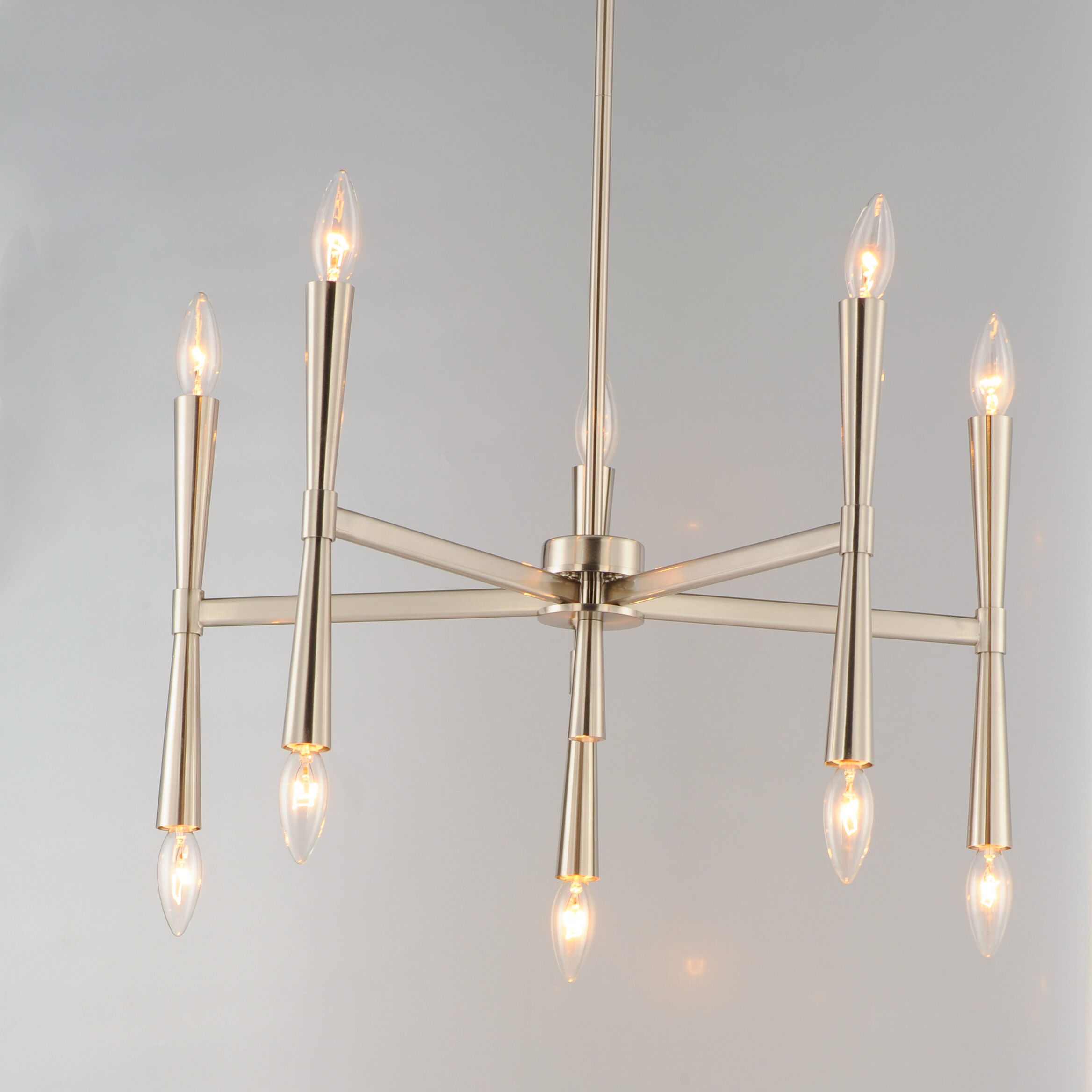 Rome 10 Light 23.5 inch Satin Nickel Chandelier Ceiling Light