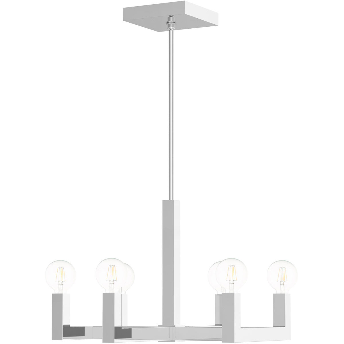 Solna 6 Light 24 inch Polished Chrome Chandelier Ceiling Light