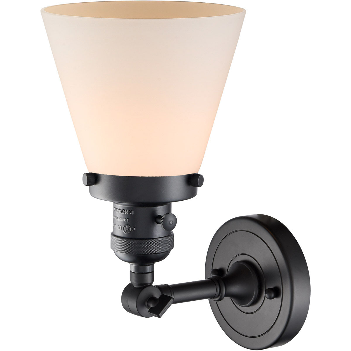 Franklin Restoration Small Cone LED 6.25 inch Matte Black Sconce Wall Light, Franklin Restoration