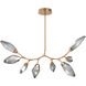 Rock Crystal LED 52.6 inch Novel Brass Linear Pendant Ceiling Light in Chilled Smoke, 2700K LED, Modern Branch