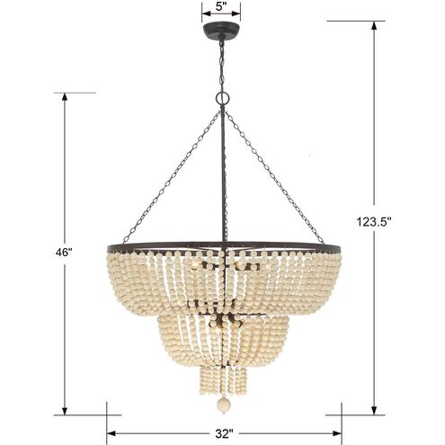 Rylee 12 Light 32 inch Forged Bronze Chandelier Ceiling Light