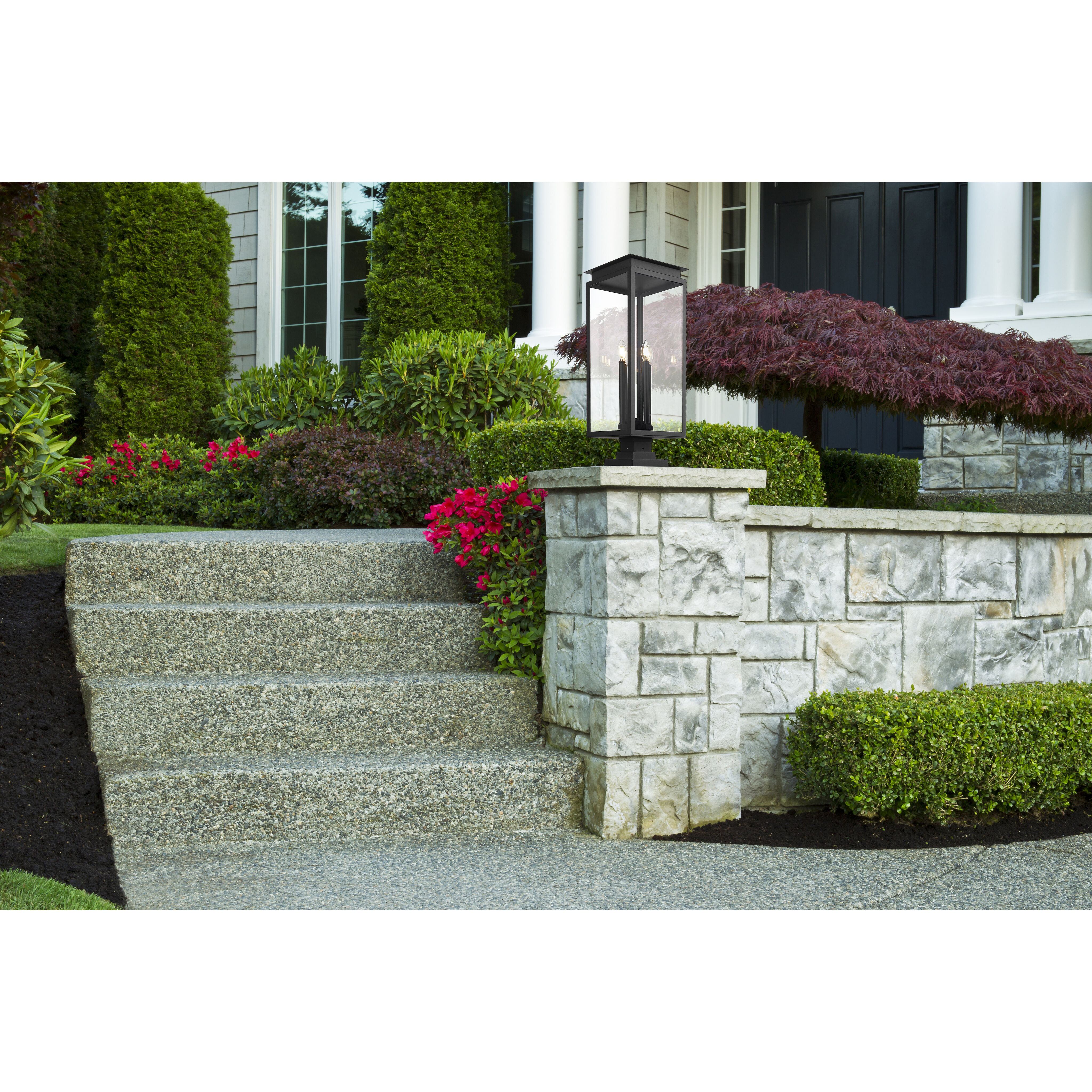 Nova 4 Light 29.25 inch Black Outdoor Pier Mounted Fixture