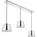 Nota 3 Light 41 inch Chrome Pendant Ceiling Light