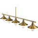 Casa 5 Light 51.5 inch Factory Brass Linear Chandelier Ceiling Light in Factory Brass Steel