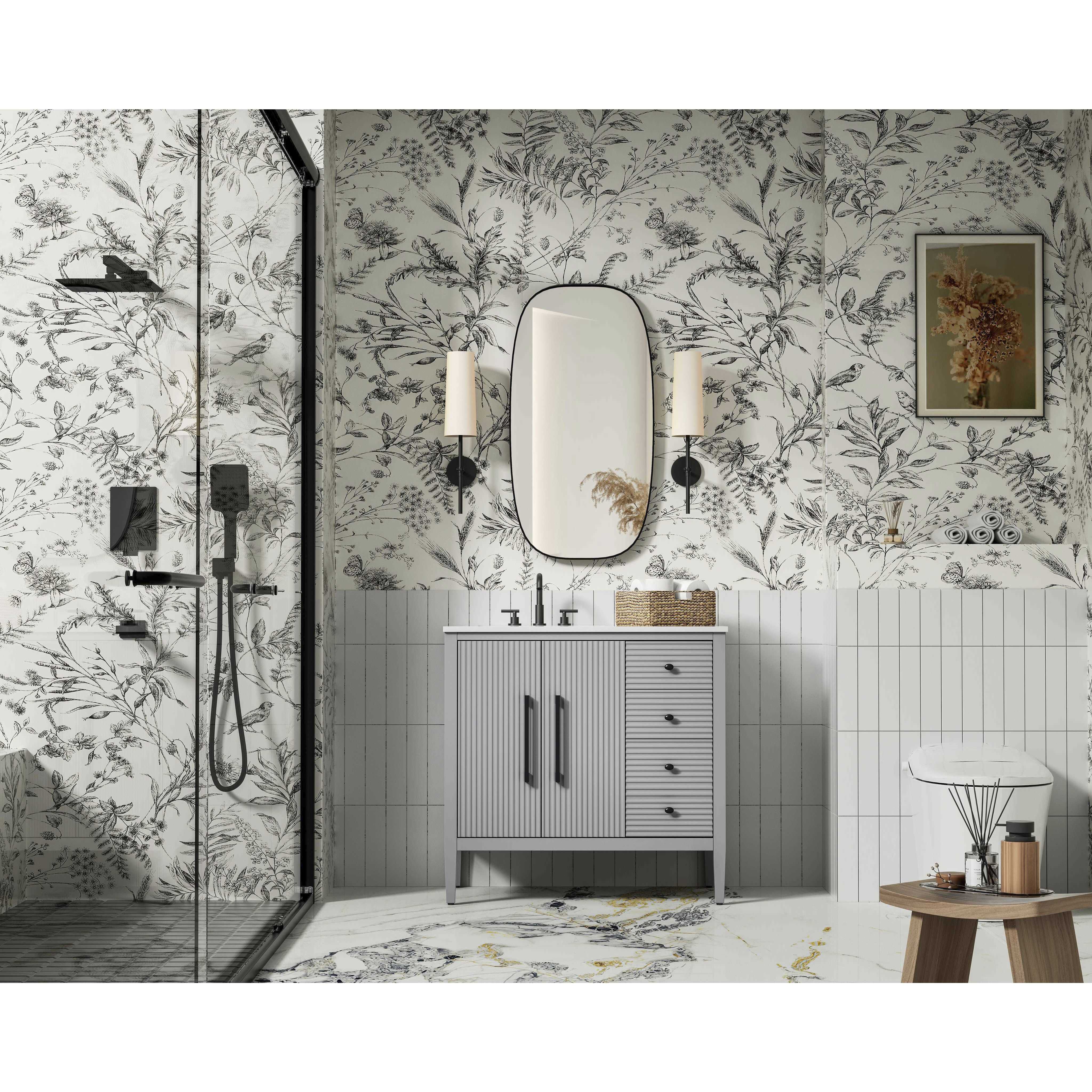 Blakely 36 X 34 inch Grey Bathroom Vanity Cabinet