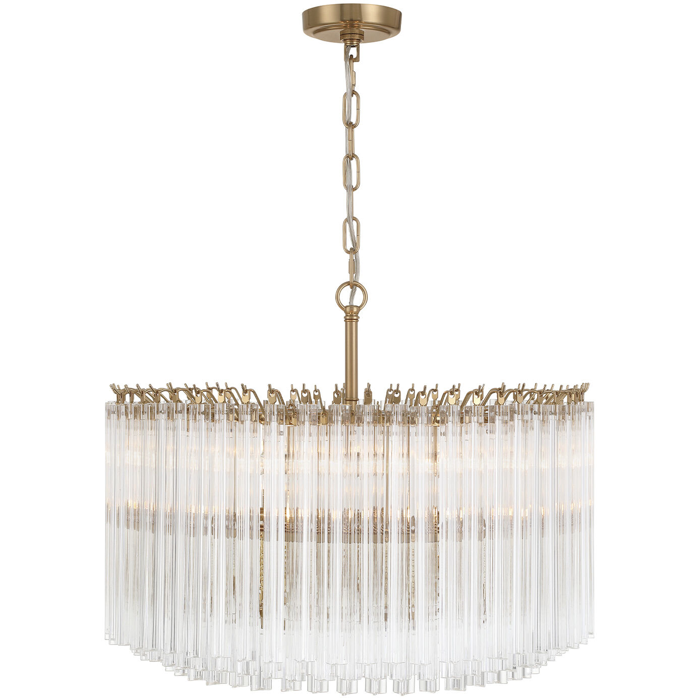 Lofton 7 Light 24 inch Aged Brass Chandelier Ceiling Light