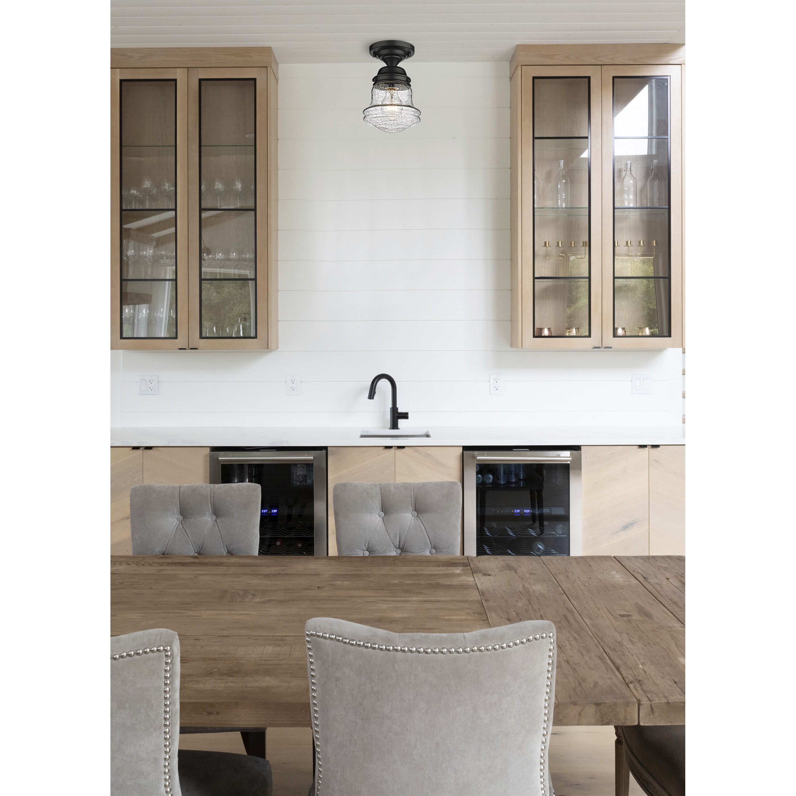 Vaughn 1 Light 6 inch Matte Black Flush Mount Ceiling Light