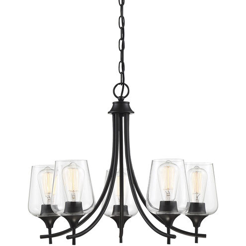 Octave 5 Light 23 inch Black Chandelier Ceiling Light, Essentials