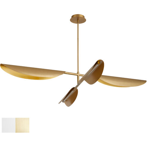 Pivot 4 Light 55 inch White/Aged Brass Chandelier Ceiling Light