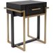 Evora 23.5 X 20 inch Matte Black and Gold Side Table