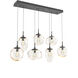 Cosmos Incandescent 7 Light 50.3 inch Graphite Linear Pendant Ceiling Light in Amber Cosmos, Multi-Port