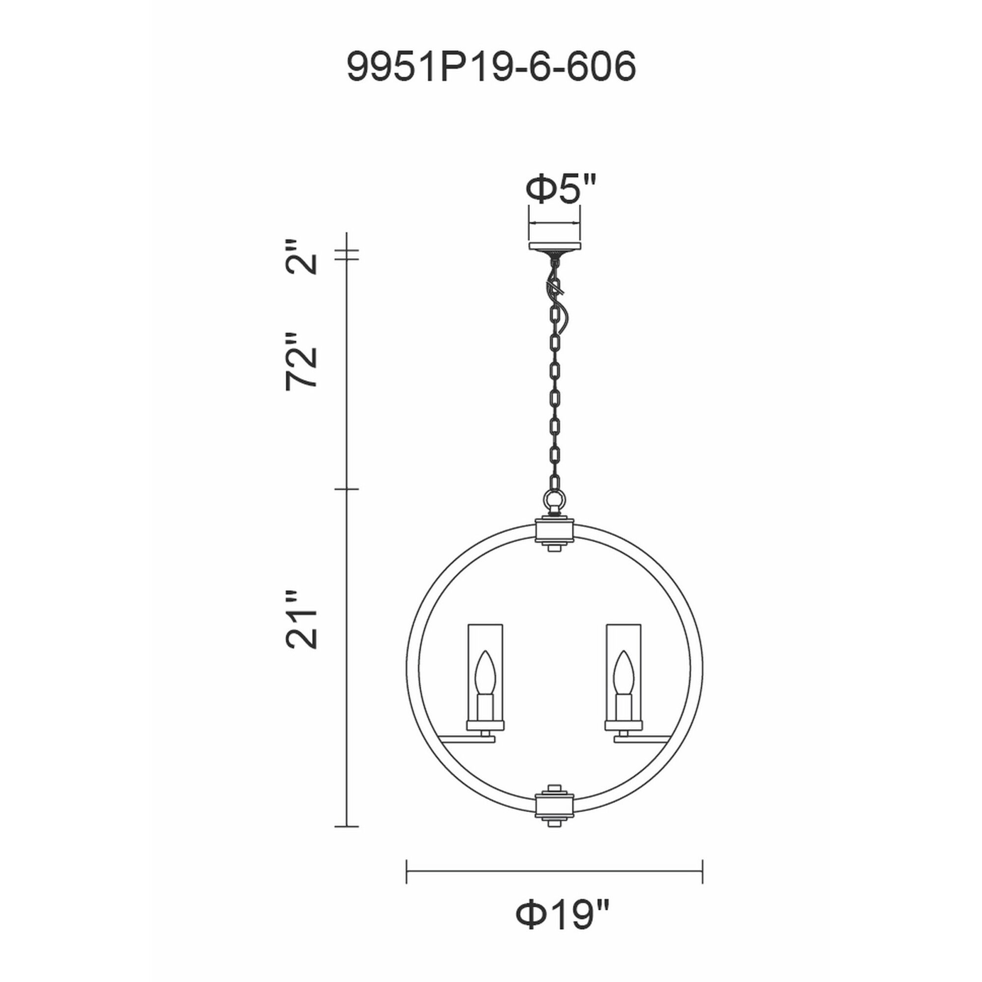 Elton 6 Light 19 inch Satin Nickel Chandelier Ceiling Light