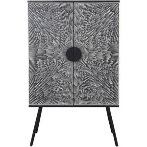 Sunburst 51.5 X 32 inch Black Cabinet, Wine Cabinet