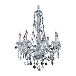Verona 8 Light 28 inch Chrome Dining Chandelier Ceiling Light in Clear, Royal Cut