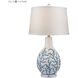 Sixpenny 27 inch 150 watt Blue with White and Clear Table Lamp Portable Light in Incandescent, 3-Way