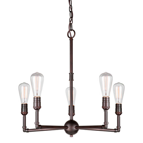 Signature 5 Light 23 inch Antique Bronze Chandelier Ceiling Light