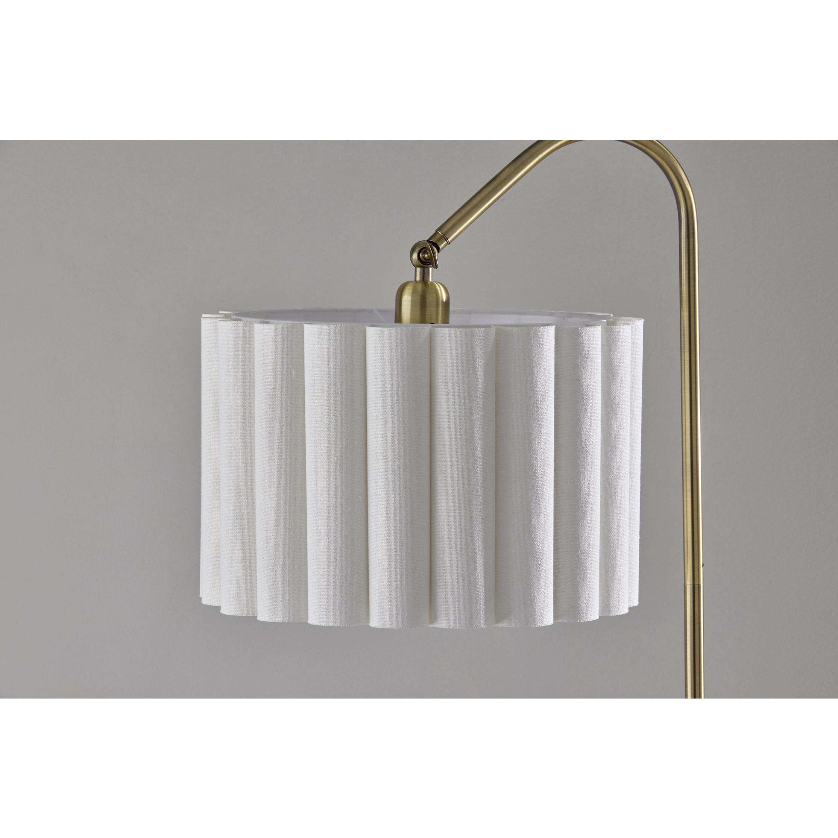 Caldwell 62 inch 100.00 watt Antique Brass and Natural Wood Shelf Floor Lamp Portable Light