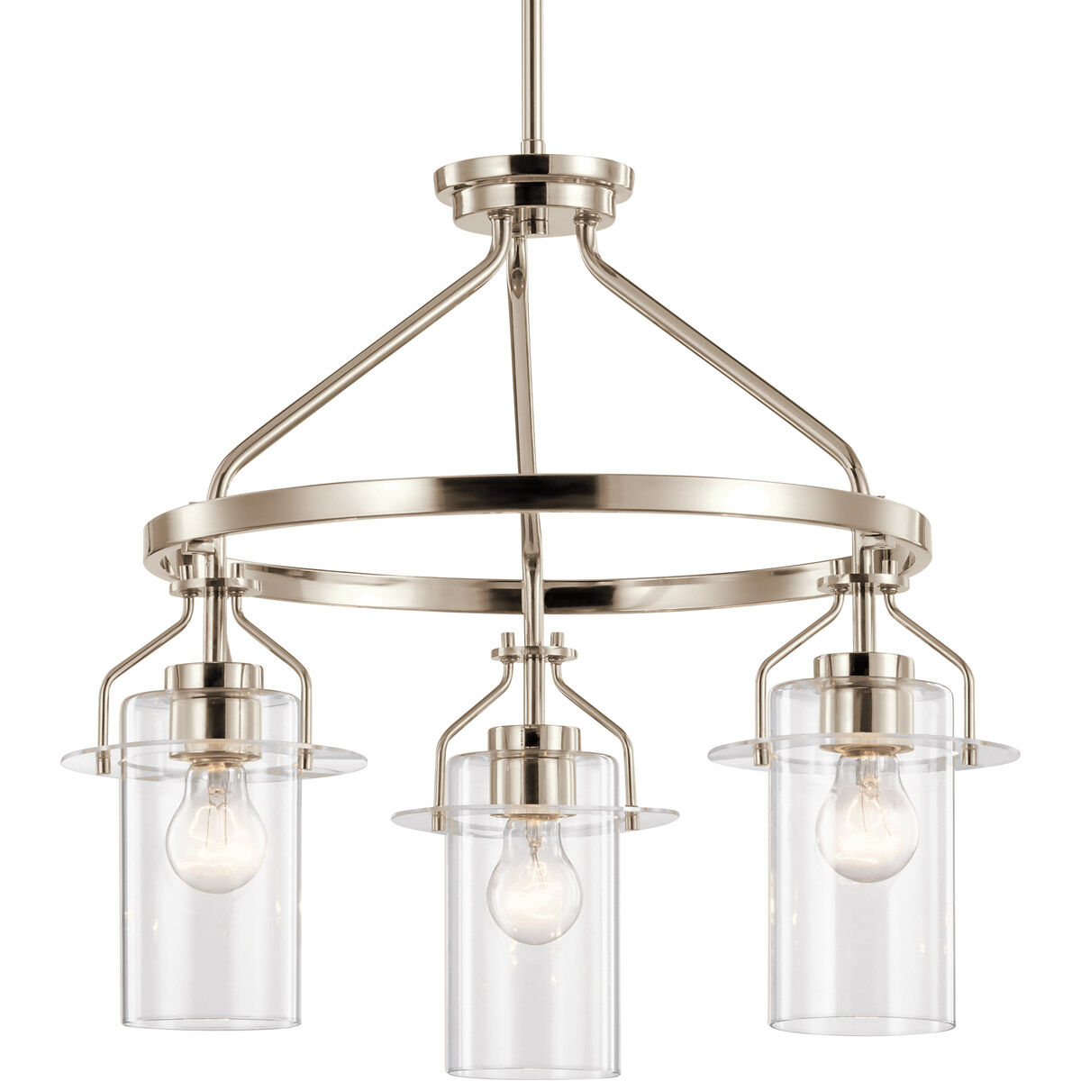 Everett 3 Light 23 inch Polished Nickel Chandelier Ceiling Light, 1 Tier Medium