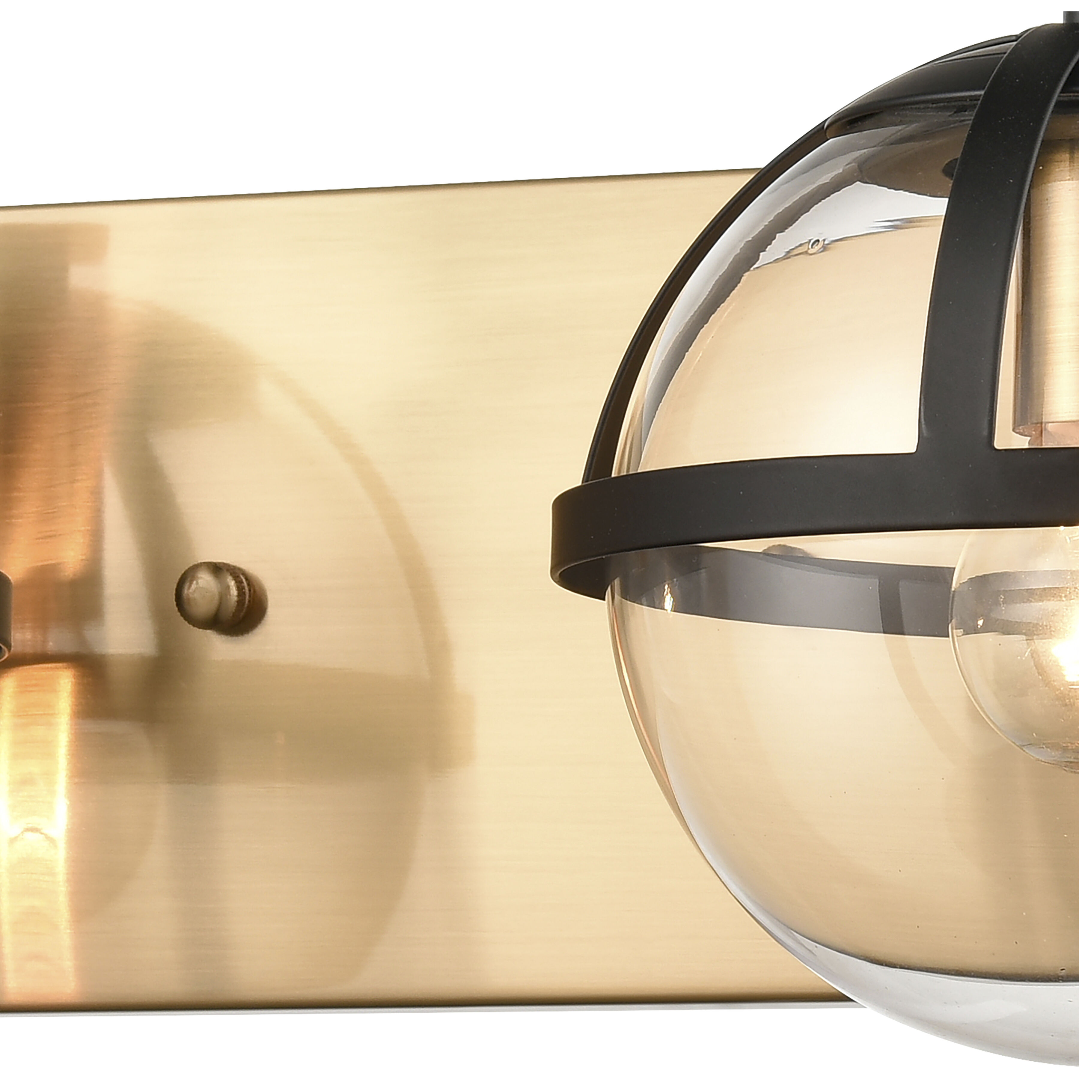 Davenay Vanity Light Wall Light in Satin Brass with Matte Black