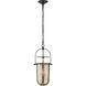 Chapman & Myers Lorford 3 Light 10 inch Aged Iron Lantern Pendant Ceiling Light in Mercury Glass