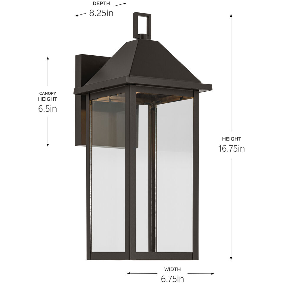 Prin 1 Light 16.75 inch Olde Bronze Outdoor Wall Light, Medium
