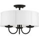 Brookdale 3 Light 16 inch Black Semi-Flush Mount Ceiling Light