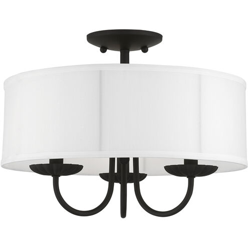Brookdale 3 Light 16 inch Black Semi-Flush Mount Ceiling Light