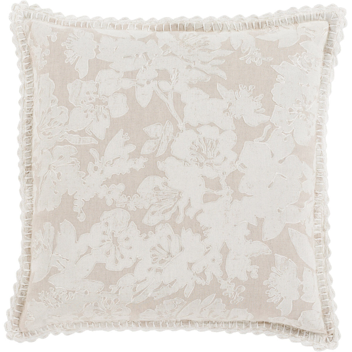 Evelyn 20 inch White, Light Gray Pillow Kit