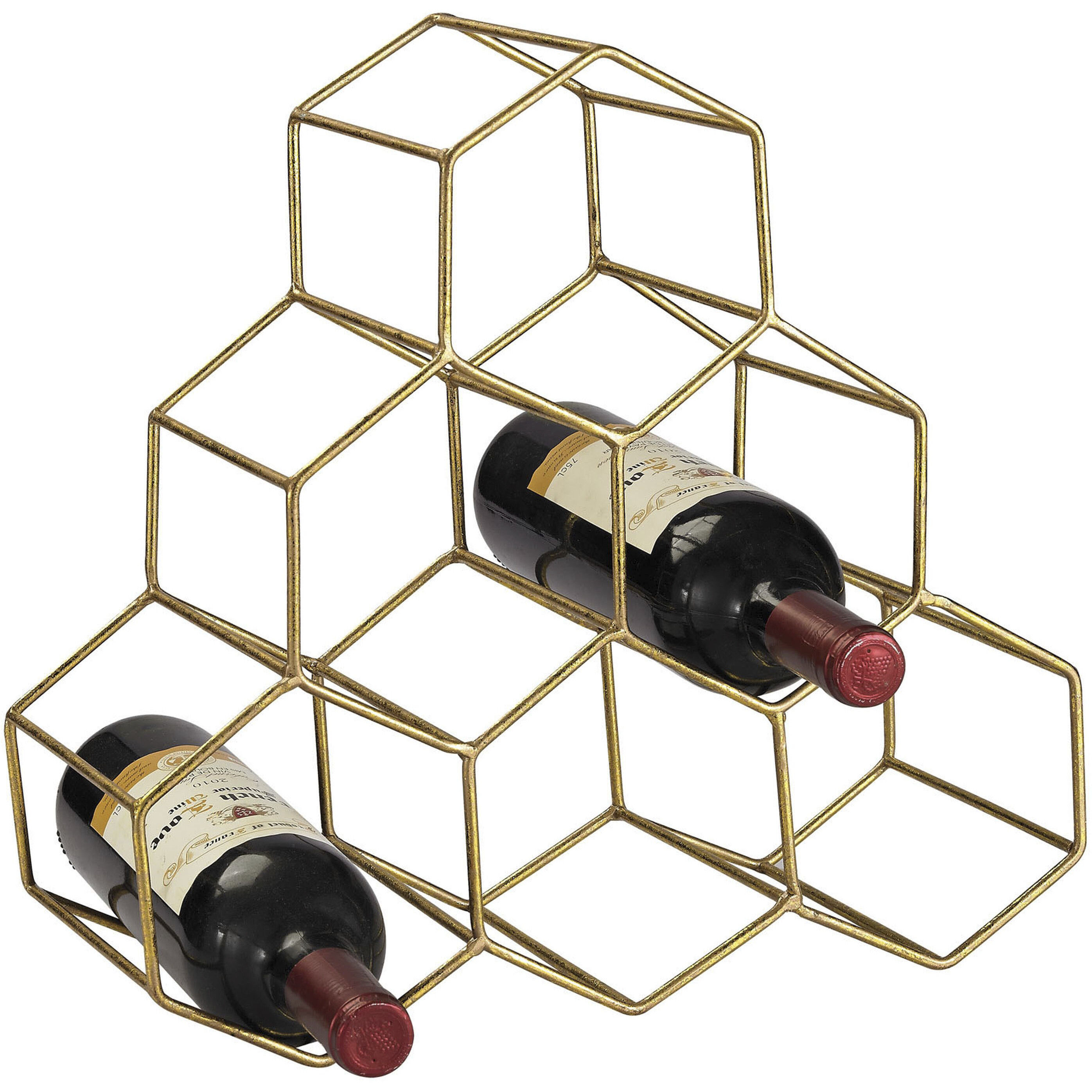 Angular Study Gold Wine Rack