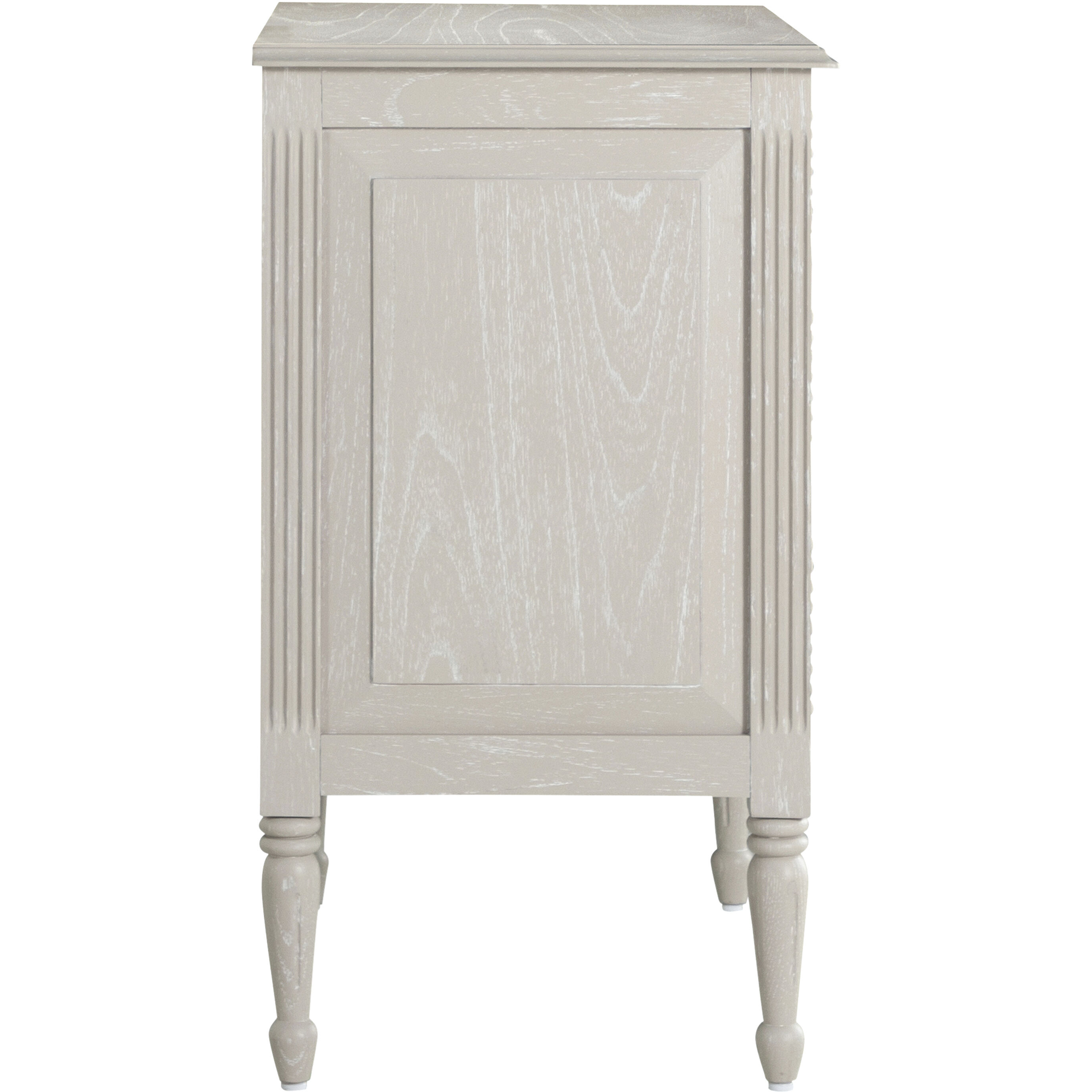 Caroline 30.5 X 30 inch Cerused White and Painted Burlap with Antique Bronze Nightstand
