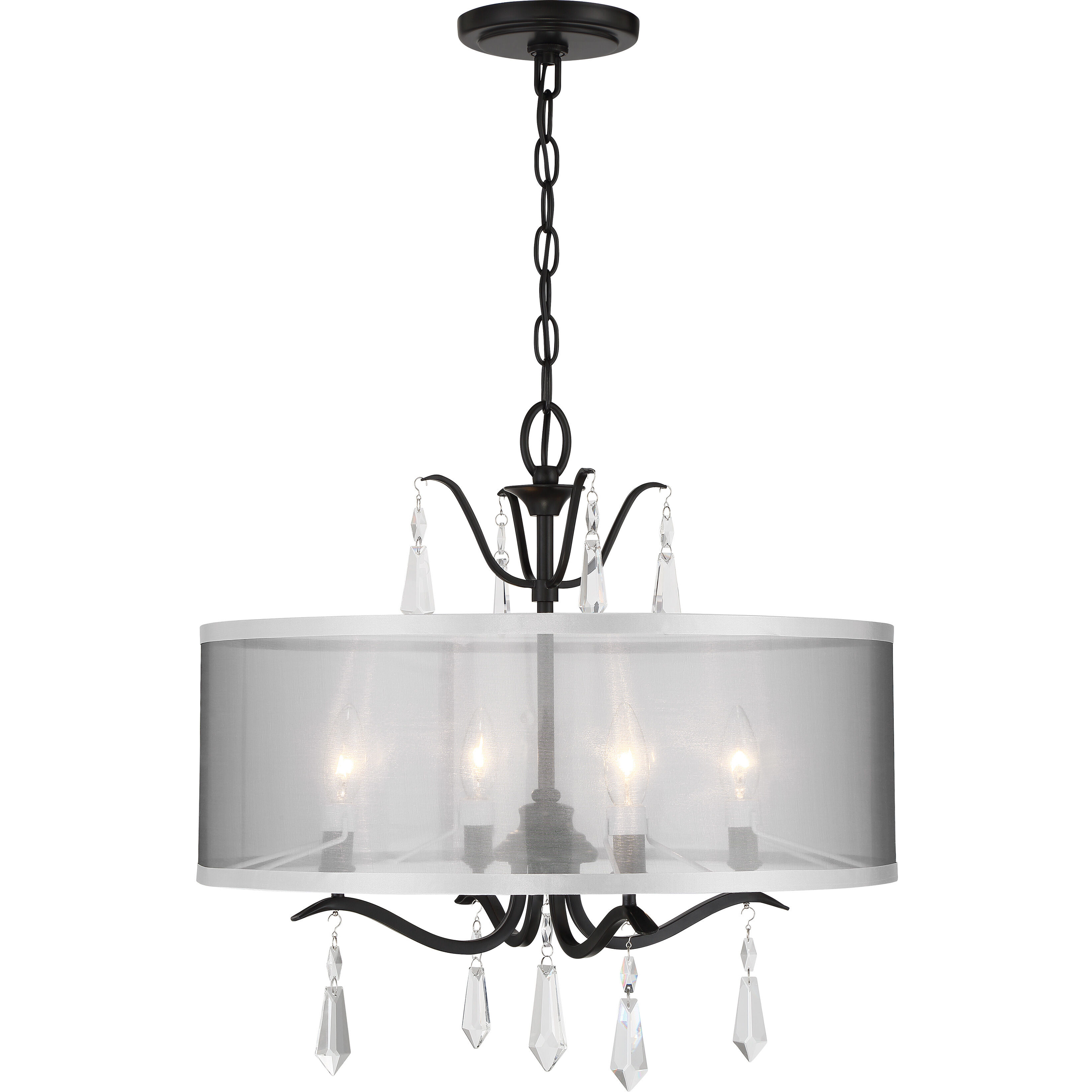 Laurel Estate 4 Light 20 inch Coal Semi Flush Ceiling Light