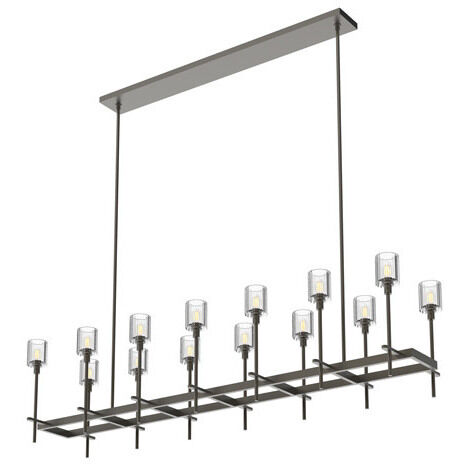 Salita 14 Light 15.75 inch Urban Bronze Pendant Ceiling Light in Ribbed Crystal