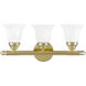 Neptune 3 Light 19 inch Polished Brass Bath Vanity Wall Light